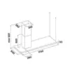Falmec hood Lumen Island 175 Inox technical drawing with 1750 × 600 mm canopy, 50 mm thickness, and chimney dimensions