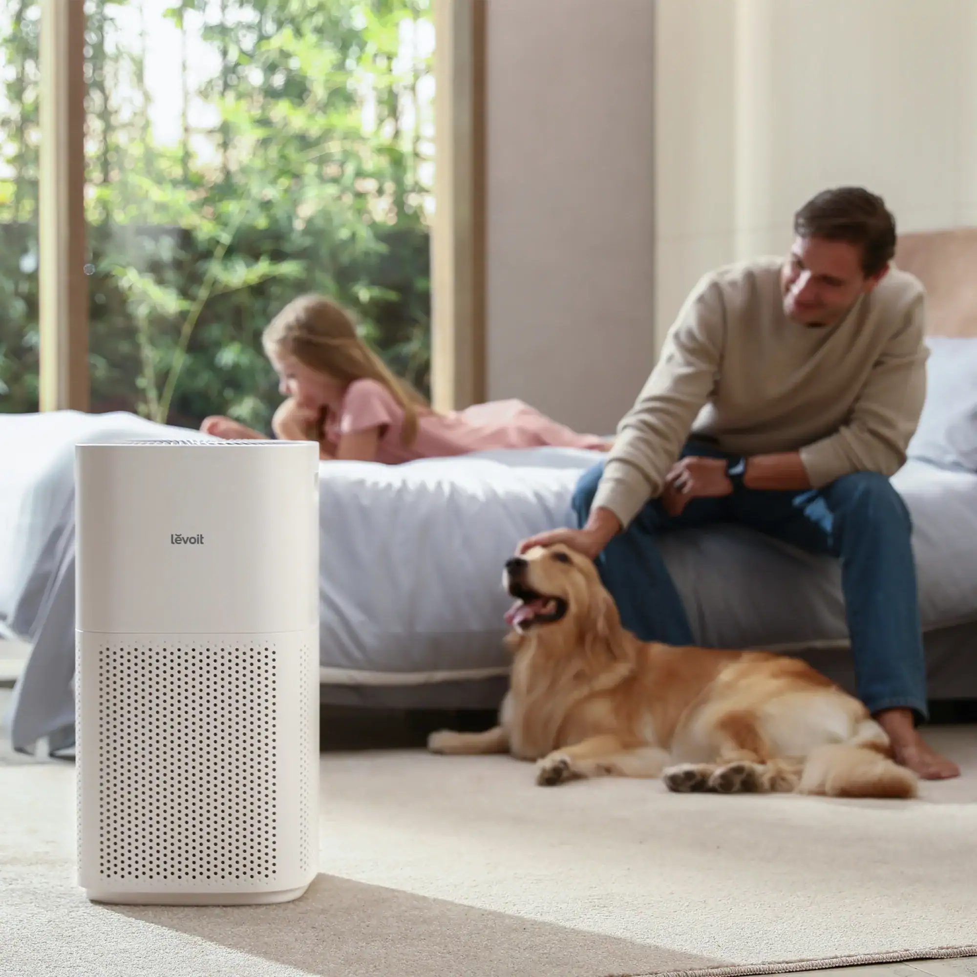 Levoit Core 600S air purifier in a living room