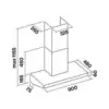 Falmec Marte Pro 90 Inox technical drawing with dimensions — 900 mm width, max 1155 mm height