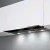 Falmec MOVE 90 Black built-in hood with Scotch-brite stainless steel and black tempered glass front