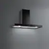 Falmec hood Plane Wall 90 Black front view, perimeter suction panel with LED illumination