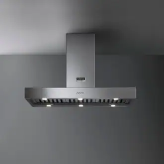 Falmec hood Line Pro Island 120 Inox with Professional Baffle Filters and 6 LED spots