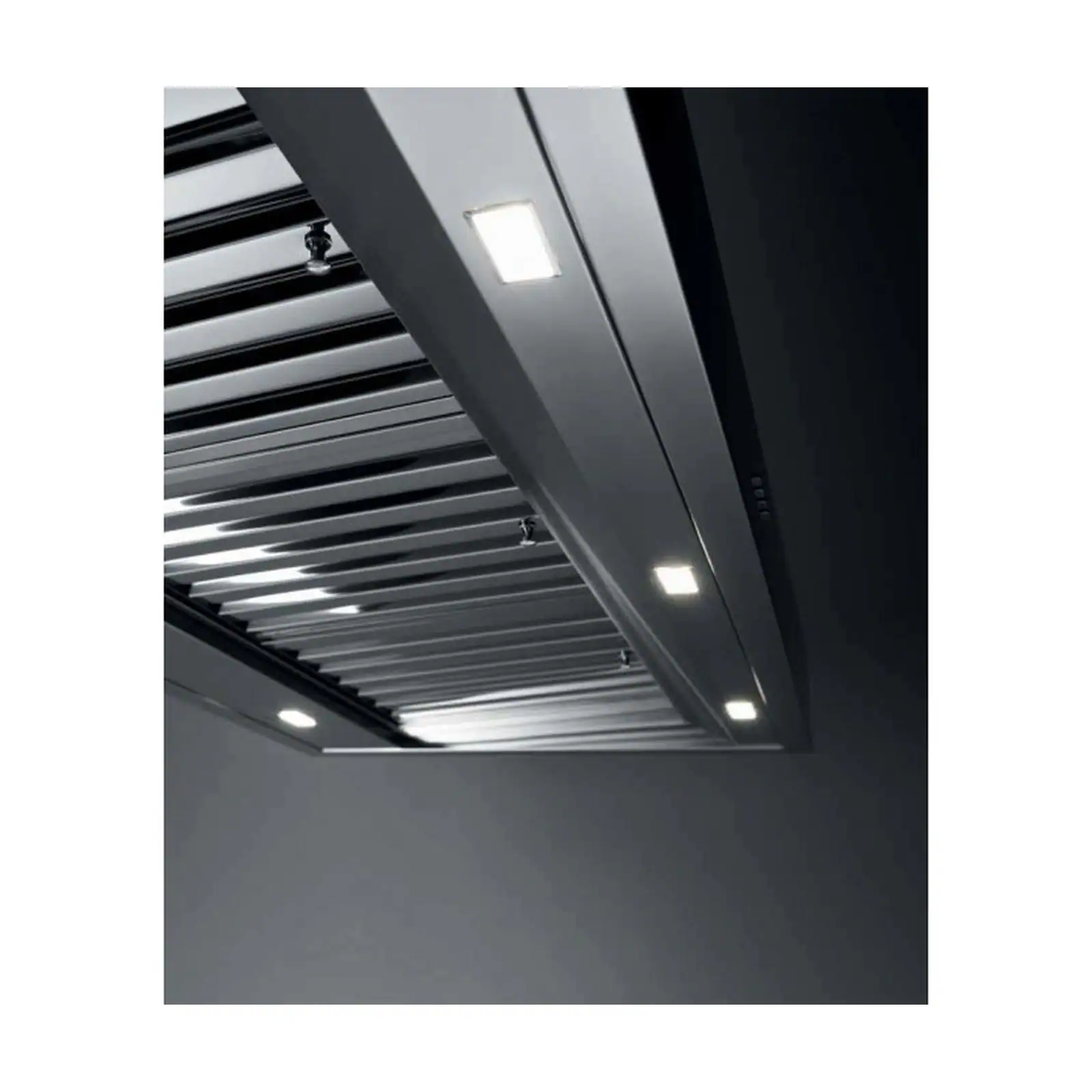 Falmec hood Line Pro Island 120 Inox with Professional Baffle Filters and 6 LED spot