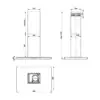 Falmec Luce Island 90 technical drawing dimensions in mm