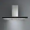 Falmec Hood Luce Wall 90 Black with stainless steel canopy and black tempered glass touch panel