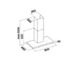Falmec Luce Wall 90 technical drawing — dimensions in mm