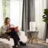 Levoit Core 300S in a calm modern bedroom at dusk