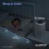 Levoit Core 300S Sleep Mode 24 dB whisper-quiet beside a sleeping child