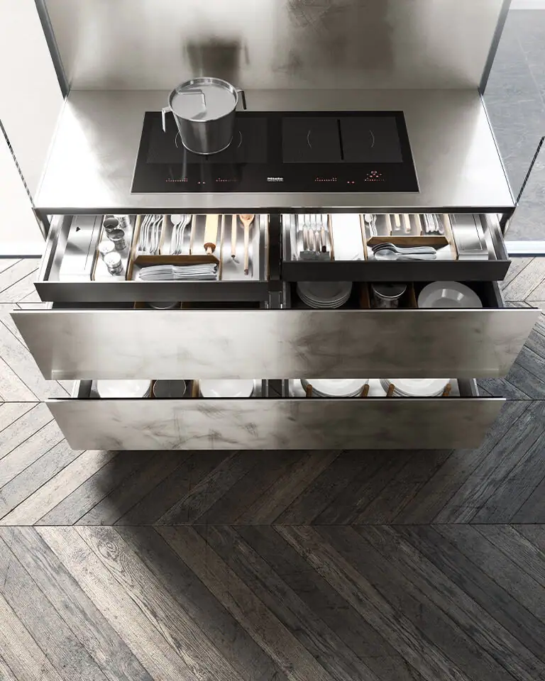 Vintage stainless steel finish
