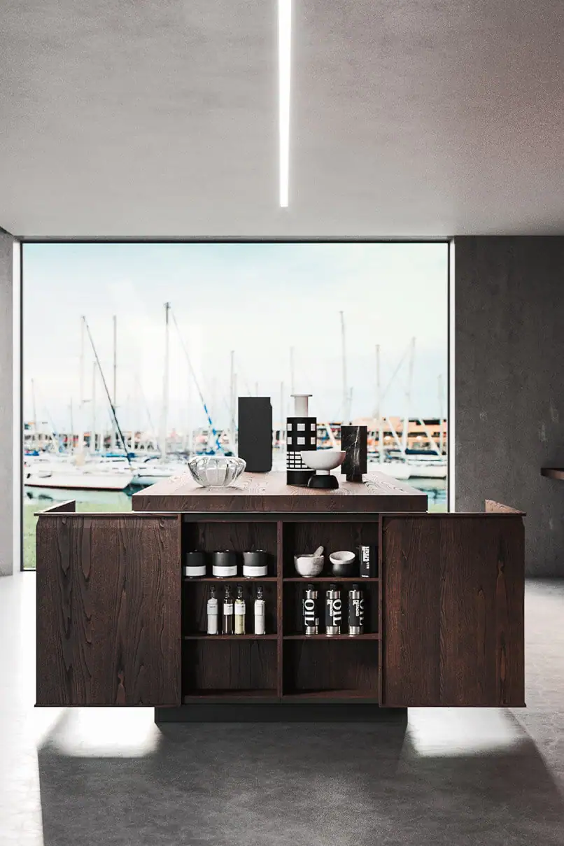 Pull-out end base unit with side storage