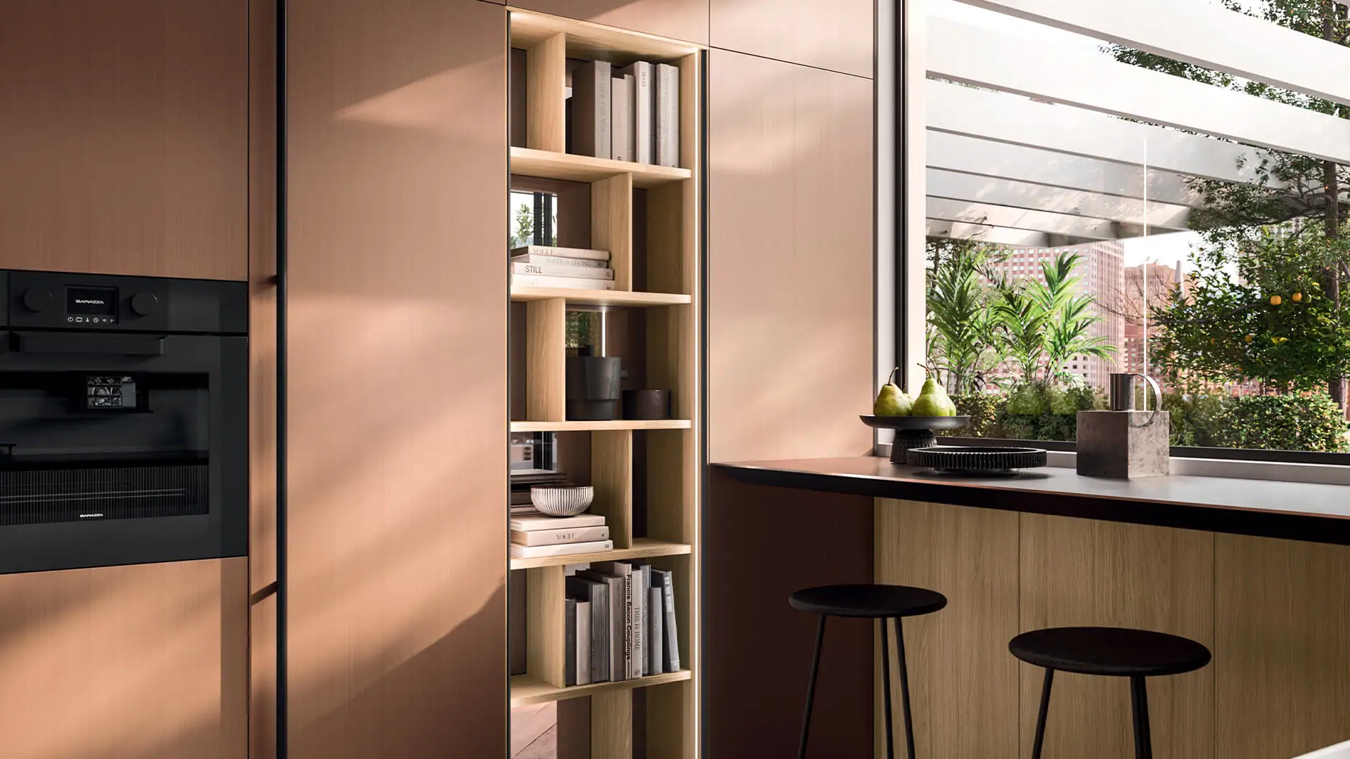 Arrital Divider System bookshelf with LED lighting