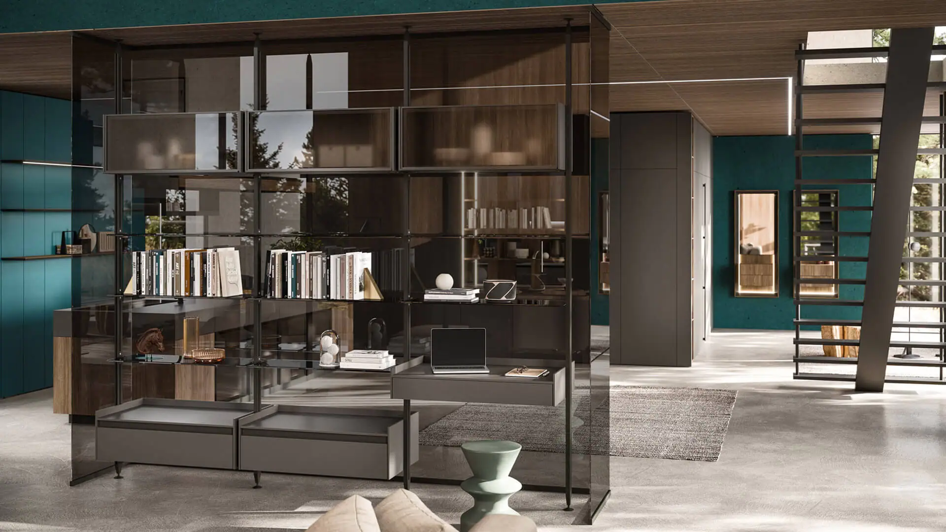 Vertical modular bookshelf