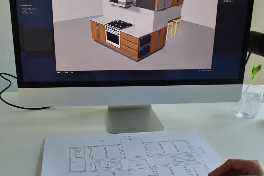3D kitchen design rendering