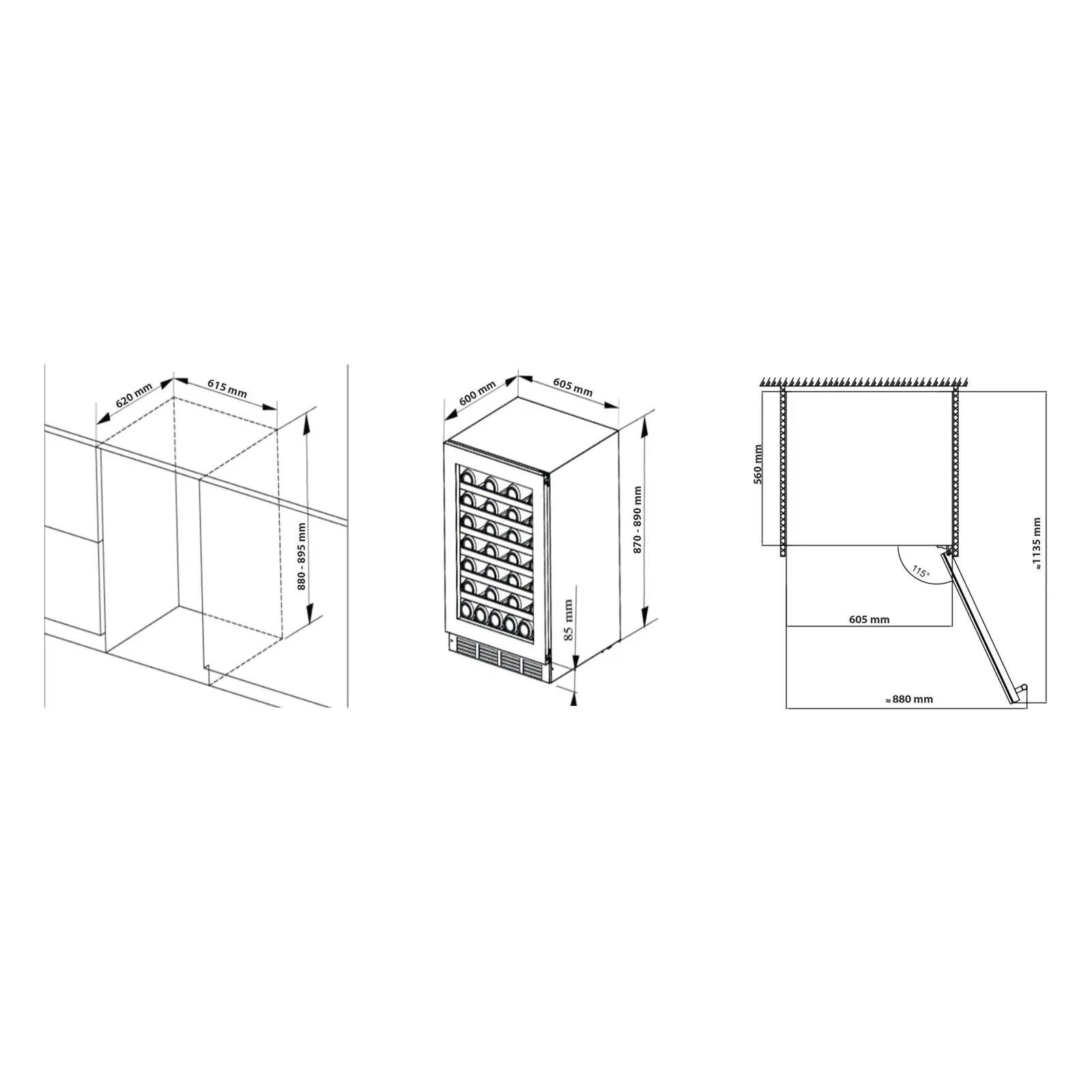 Haustec Beverage Cooler 60 Sh 1600×1600 Dimensions V2.webp