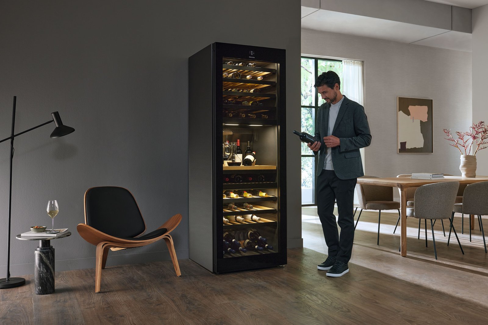 Miele wine conditioner in a modern kitchen