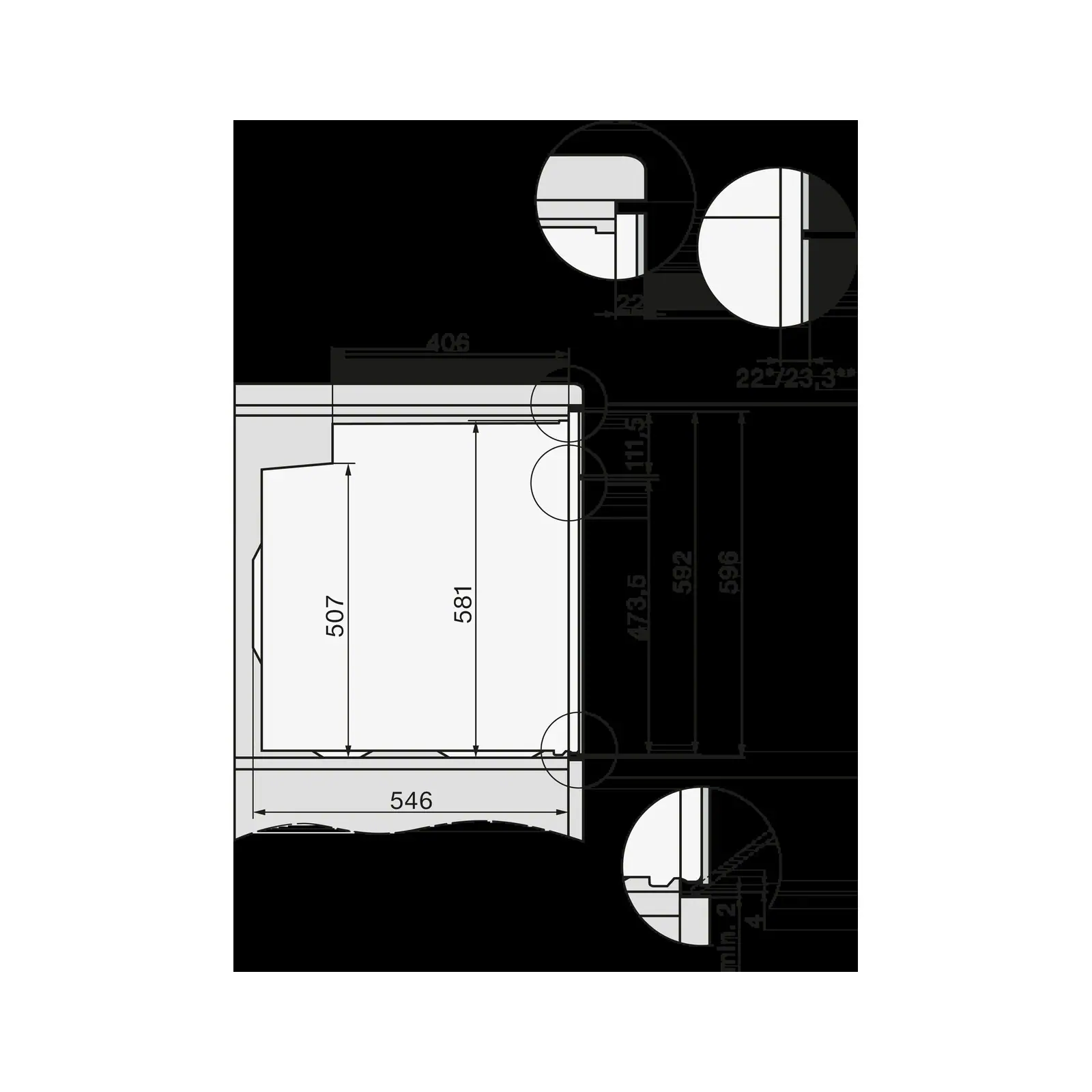 Miele H 7464 Bpx Gala Dimensions.webp
