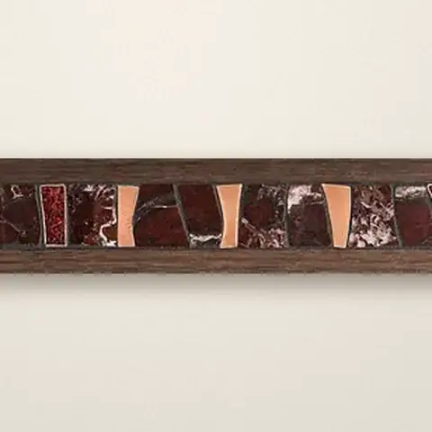 Genius Loci drawer front, Stone and copper mosaic