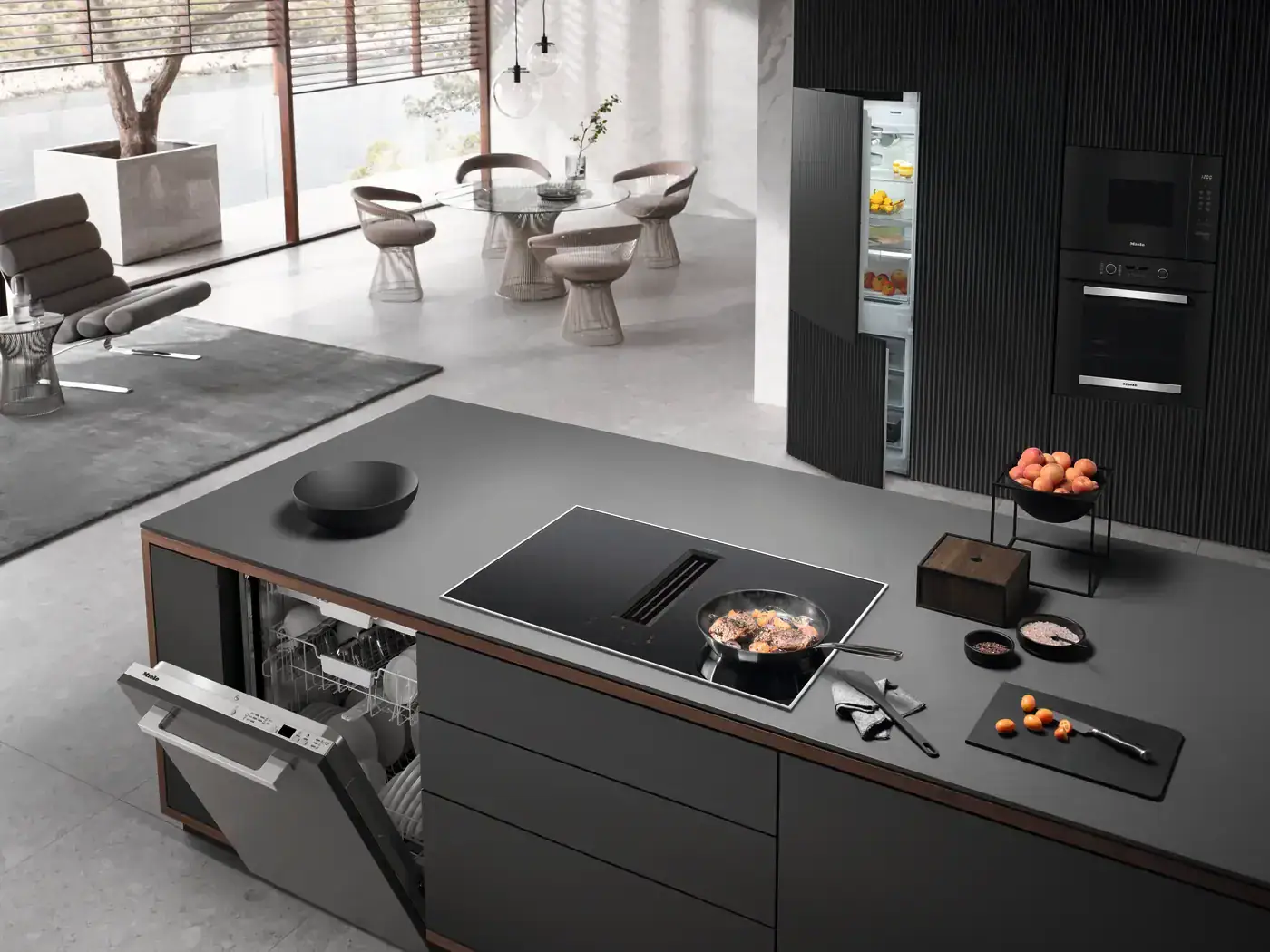 Miele built-in appliances in a modern kitchen